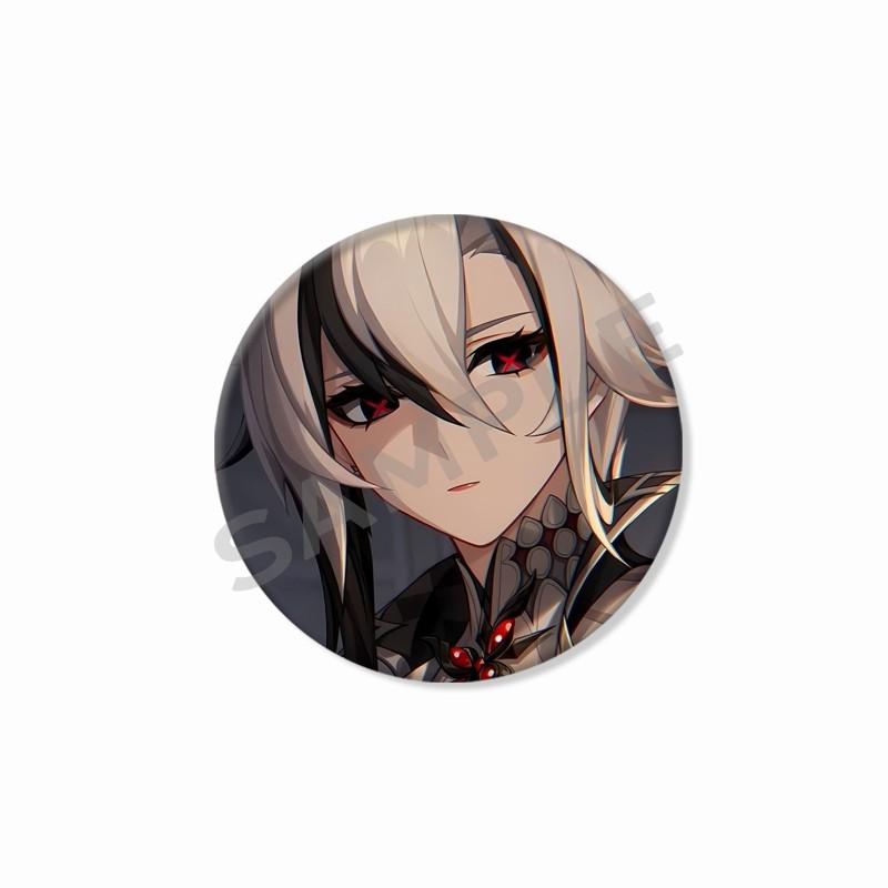 Creative Game Genshin Impact Brooch Cute Arlecchino Figure Lapel Pins Backpack Shirt Clothes Accessories Badge Collectible Gifts