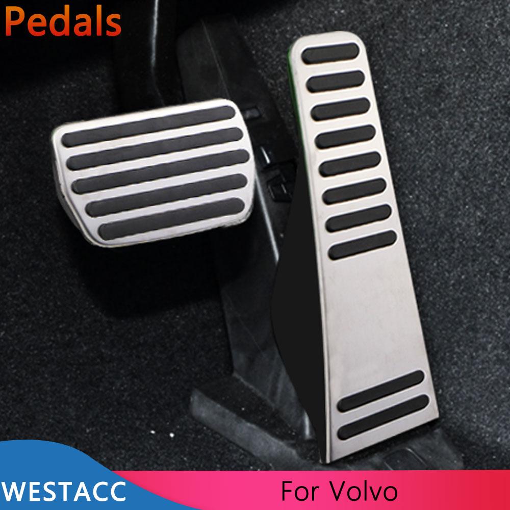 Stainless Steel Car Pedals Accelerator Gas Brake Clutch Pedal Cover for Volvo XC60 XC90 S90 V90 2018 -