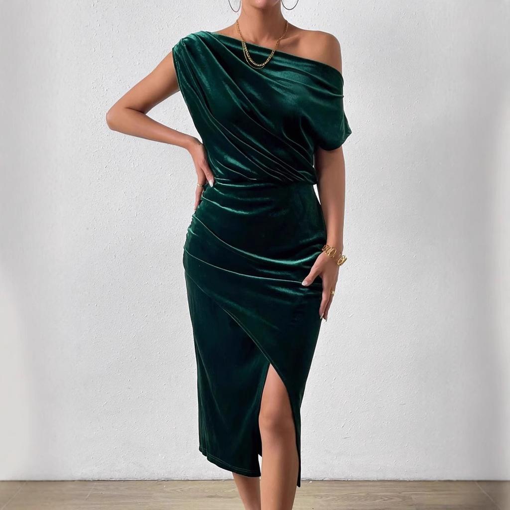 Abito Formale da Donna Senza Spalline e Scollato sulle Spalle, Abito da Sera, Abito da Banchetto, Elegante Temperamento, Abito da Cena