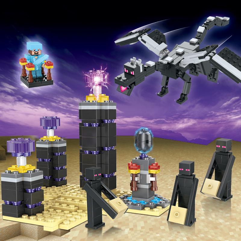 Строительный набор Minecraft "Деревня в пещере" для детей с интерактивными элементами и тематическими персонажами