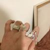 Flower Drip Oil Flower Ring Sweet Irregular Ring Temperament Enamel Finger Ring  Gift