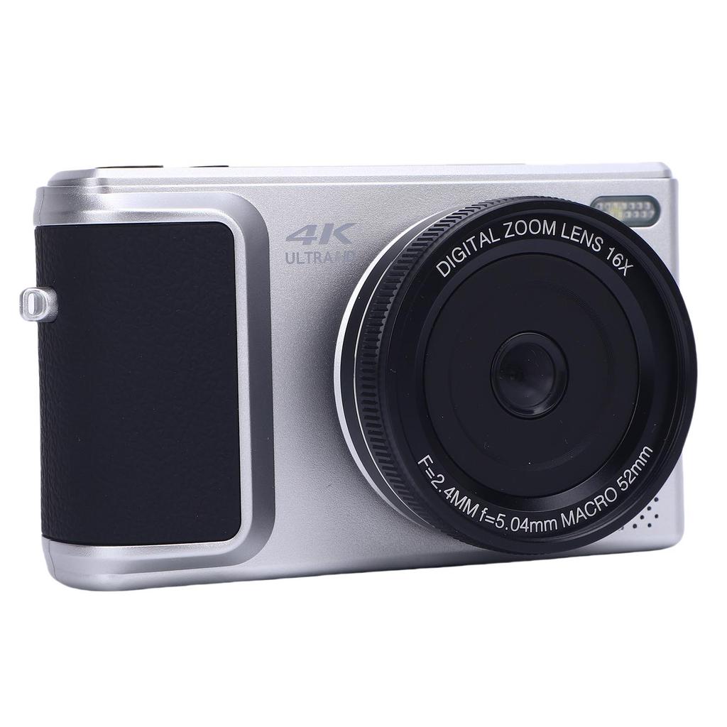 4K Digital Camera for Photography 6 P HD Auto 16X Digital Zoom Retro Mirrorless Video Camera with Screen for Travel