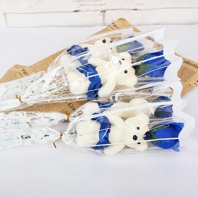 1Pcs Bear Body Rose Scented Petal Bath Soap Flower Soap Party Wedding Gift