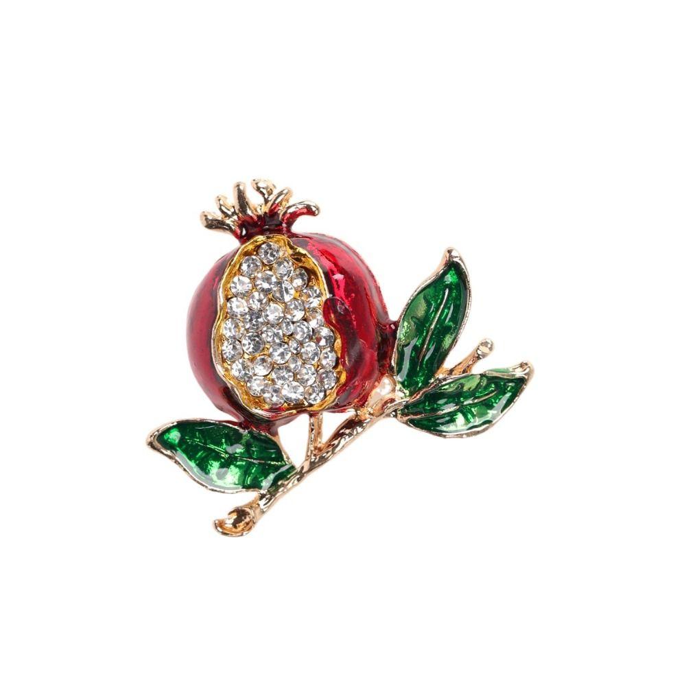 Pomegranate Enamel Fruit Brooch Rhinestone Decoration Brooches Jewelry Dresses Decoration