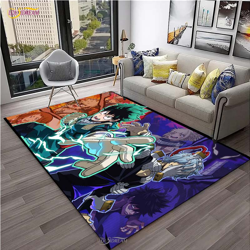 Cartoon Anime Carpet for Living Room Bedroom Rug My Hero Kitchen Kids Door Unslip Floor Mats Birthday gift photography props Rug