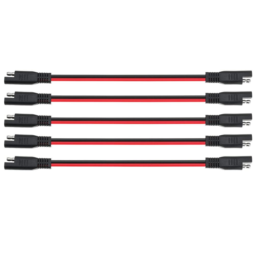 12 AWG SAE To SAE Extension Cable 12 Gauge 2-Pin SAE Connector Extension Cord With Dual Head Plug For Solar Panel Automotive Car Motorcycle 12In