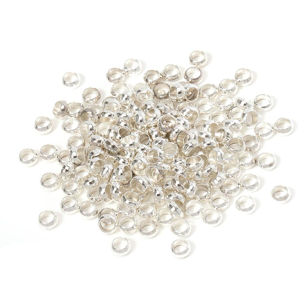 500pcs 2mm 3mm 3.5mm 4mm Big Hole Beads Copper Ball Crimp End Stopper Spacer Beads for Jewelry Making Findings DIY Supplies