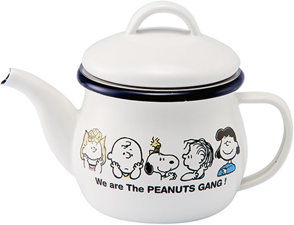 Toyoho PEANUTS Enamel Teapot (with Strainer) White Size: Approx. W18 D10.6 H12.5 SNJ-2306