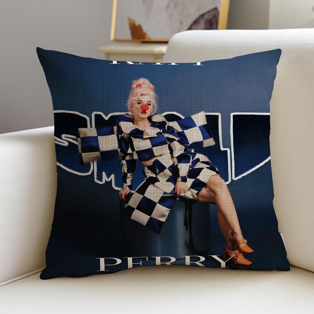 Pop KKaty PerryS Cushion Cover Breathable and skinfriendly linen pillowcase square removable and washable cushion