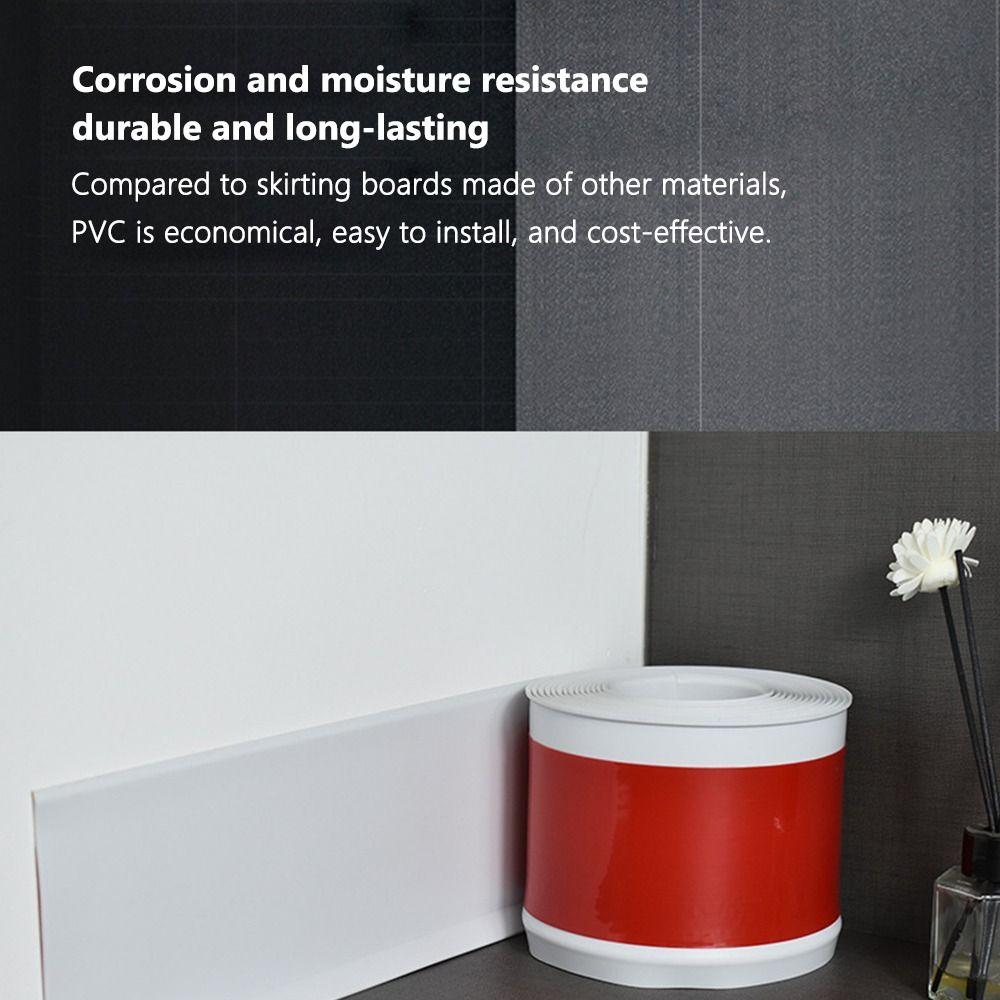 Self Adhesive Wall Base Moulding Trim 4 Inch x 3.28 Feet Home Decoration
