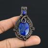 Lapis Lazuli Pendant Handmade Gemstone Jewelry, 999 Copper Wire Wrapped Pendant ,Unique Design Jewelry Pendant