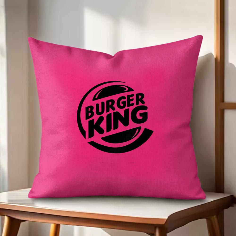 Brand HHun Burger King Cushion Cover Natural Linen Organic Fabric DoubleSided Printing Couch Pillow Covers Home Decor