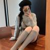 Autumn New Round Neck Solid Women's Sweater Jacket Fashion Winter Long Sleeve Casual Knitted Cardigan Women Elegant Slim Fit Warm Cardigans Tops 24847