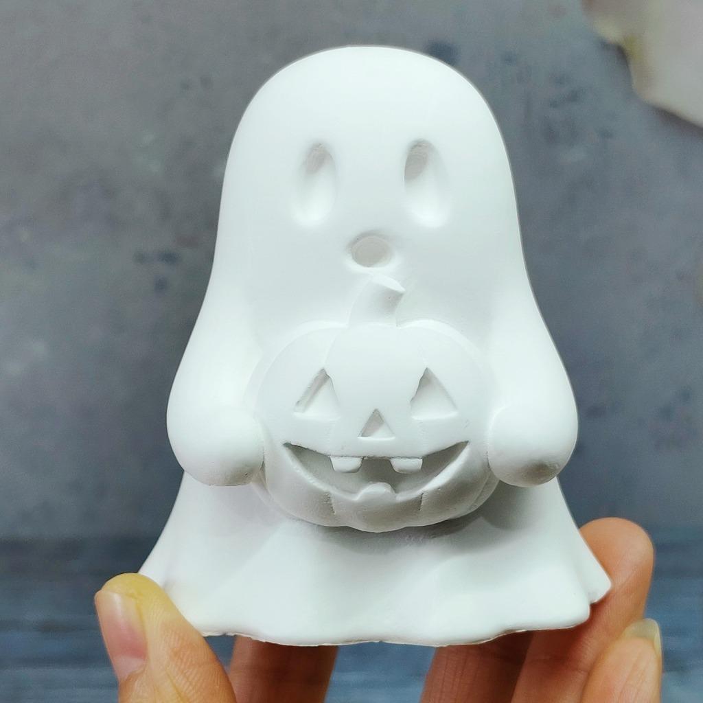 Силиконовая форма «Призрак и тыква» на Хэллоуин, форма для DIY ароматической свечи-тыквы, форма для гипсовой декорации, принадлежности для изготовления пугающих свечей на Хэллоуин