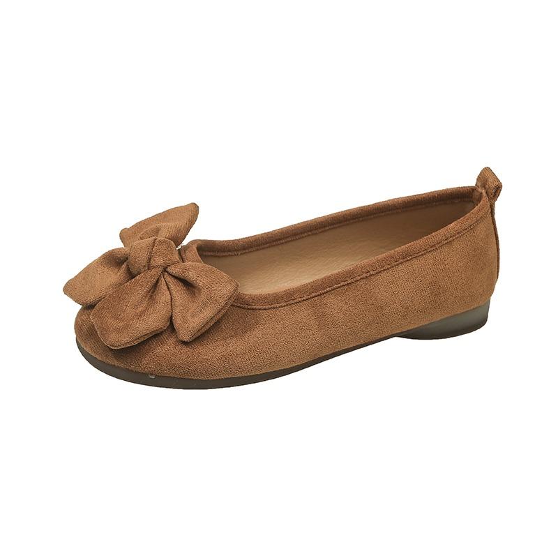 Мода 2025 Балетки с бантом Женская обувь на плоской подошве Дизайнерская замшевая элегантная обувь Осенние новые тренды Модные повседневные кроссовки для ходьбы Zapatillas De Mujer