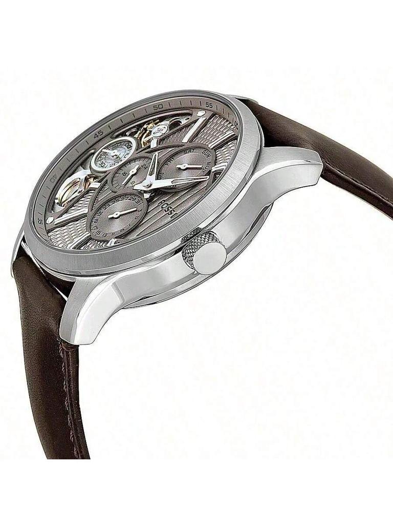 Fossil Мужские автоматические механические кожаные часы с 3 стрелками - Серия Twist с корпусом из нержавеющей стали и устойчивым к царапинам стеклом, ME1098