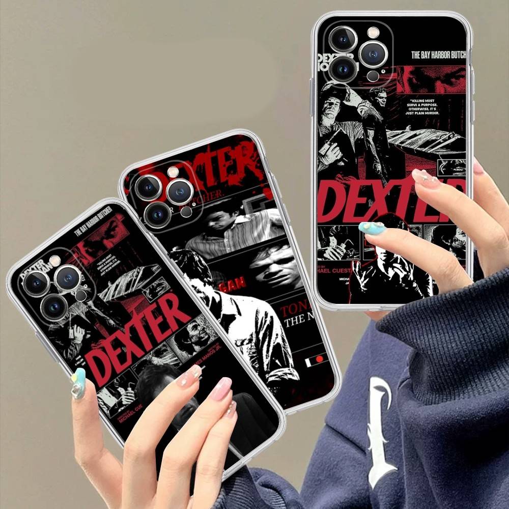 Декстер Морган Для IPhone 17 16 15 14 13 12 11 Pro Max Plus Прозрачный Мягкий ТПУ Чехол для Телефона