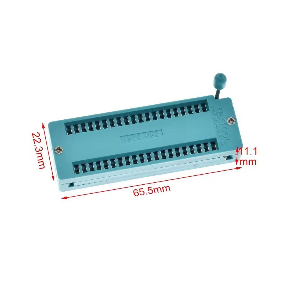 2.54 MM IC Lock Seat Zif Socket Green Microcontroller Chip Testing Seat Test Solder Type Socket