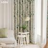 1 шт. LOZUJOJU 70-80% затемняющие, ручная роспись зеленые шторы с растительным принтом, шторы в американском пасторальном стиле для спальни, гостиной, домашнего декора