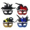 Halloween Phoenix Tail Feather Mask Rhinestones Glitter Half Face Masks Sexy Masquerade Ball Eye-Mask Cosplay Costume Party Deco