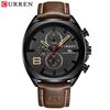CURREN 8324 Круглые Водонепроницаемые Часы с Кожаным Ремешком, Шестистрелочные, Многофункциональные, с Календарем