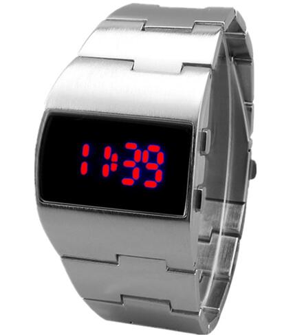 Fashion Led Digital Watch Men Nilitary Sports Watches Black Stainless Steel Big Wrist Multifunction Electronic Wristwatches Men