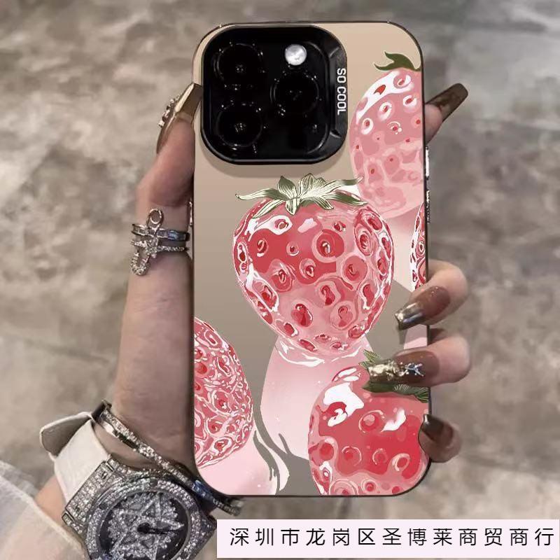Новая кристальная клубника подходит для чехла для мобильного телефона iphone16 Apple 15promax/1413pro/12/11.