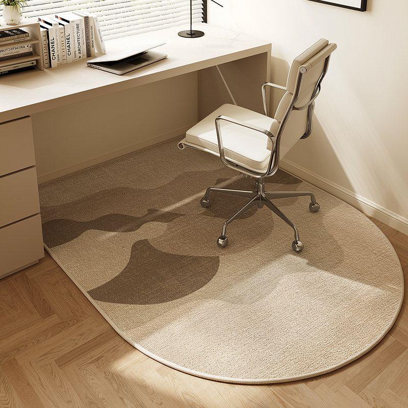 Semi-Circular Geometric Area Rug Washable Non-Slip Office Computer Chair Mat Bedroom Vanity Desk Floor Mat Home Decor