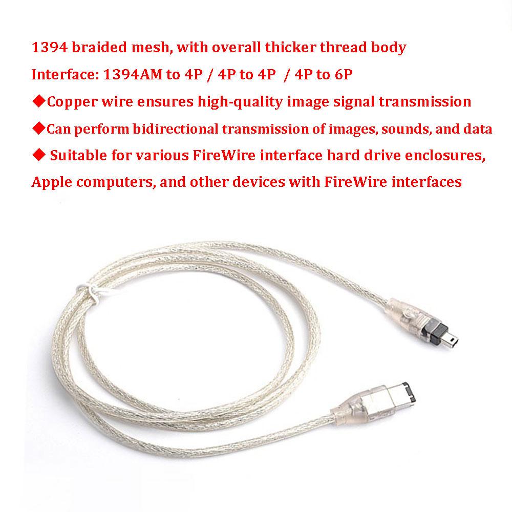 For 1394 Firewire USB to 4P / 6P to 4P / 4P to 4P IEEE 1394 Connection Wire For MINI DV HDV 1394 Camera Video Capture Data Cable