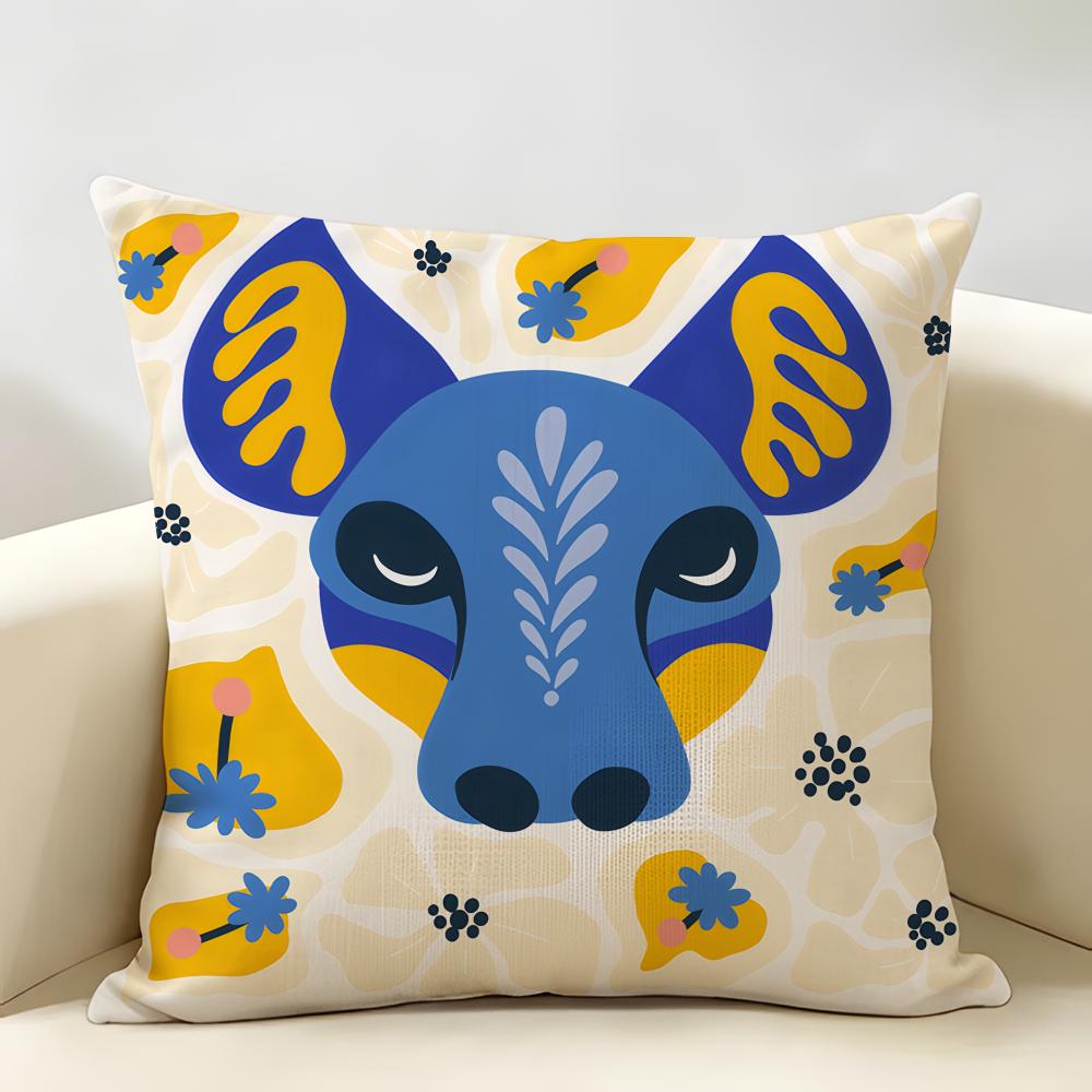 Abstract Floral Animal Fashion Cushion Cover Natural Linen Organic Fabric DoubleSided Printing Room Sofa Decor Pillow Case
