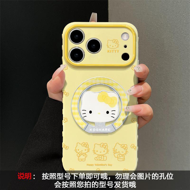 Чехол для телефона Apple 17pm с рисунком кота iphone15 Эпоксидная подставка 16 силиконовый 14 милый 13 мультяшный
