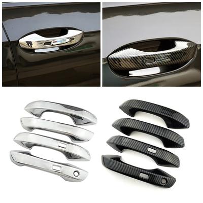 Для Volkswagen VW Golf 8 MK8 2020 2024 LHD карбоновое волокно цвет модифицирует хромированную крышку дверной ручки отделка защитная наклейка