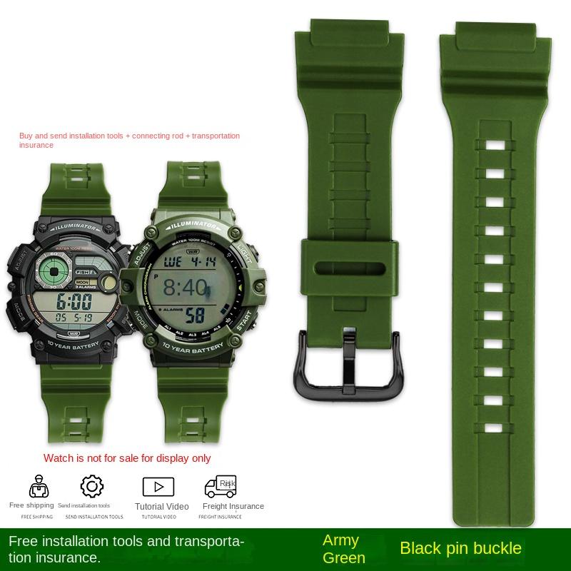 18-мм смоляной ремешок для часов Casio WS-1400H/1300/1500 W-737H AE1500 серии, водонепроницаемый силиконовый ремешок для часов, резиновый ремешок