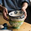 Керамические миски для риса 6 дюймов с цветочным узором в пасторальном стиле для супа, завтрака, салата, десерта, обеда, миски, столовая посуда, столовая посуда