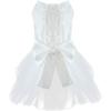 Dog Dress,Pet Wedding Dress Princess Formal Tutu Skirt with Bowknot,Puppy Birthday Party Outfit Apparel Girl for Small Dogs Cats (White Lace,
