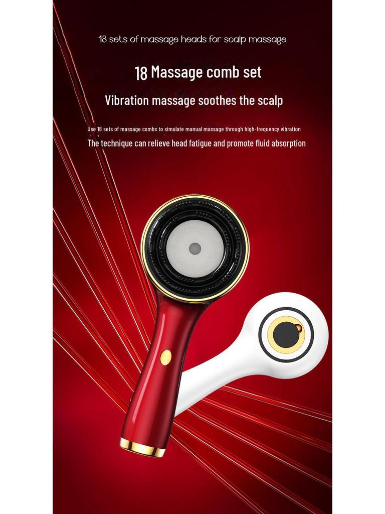 Электрический скальп-массажер: Трансграничная расческа-спрей Essence Oil с красным и синим светом для роста и ухода за волосами
