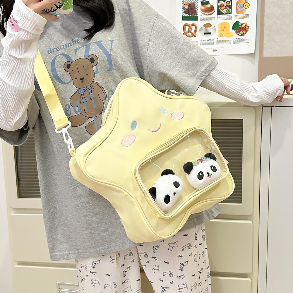 Kawaii рюкзак для женщин школьный рюкзак на молнии нейлоновый с прозрачным карманом рюкзак милый рюкзак для путешествий праздник