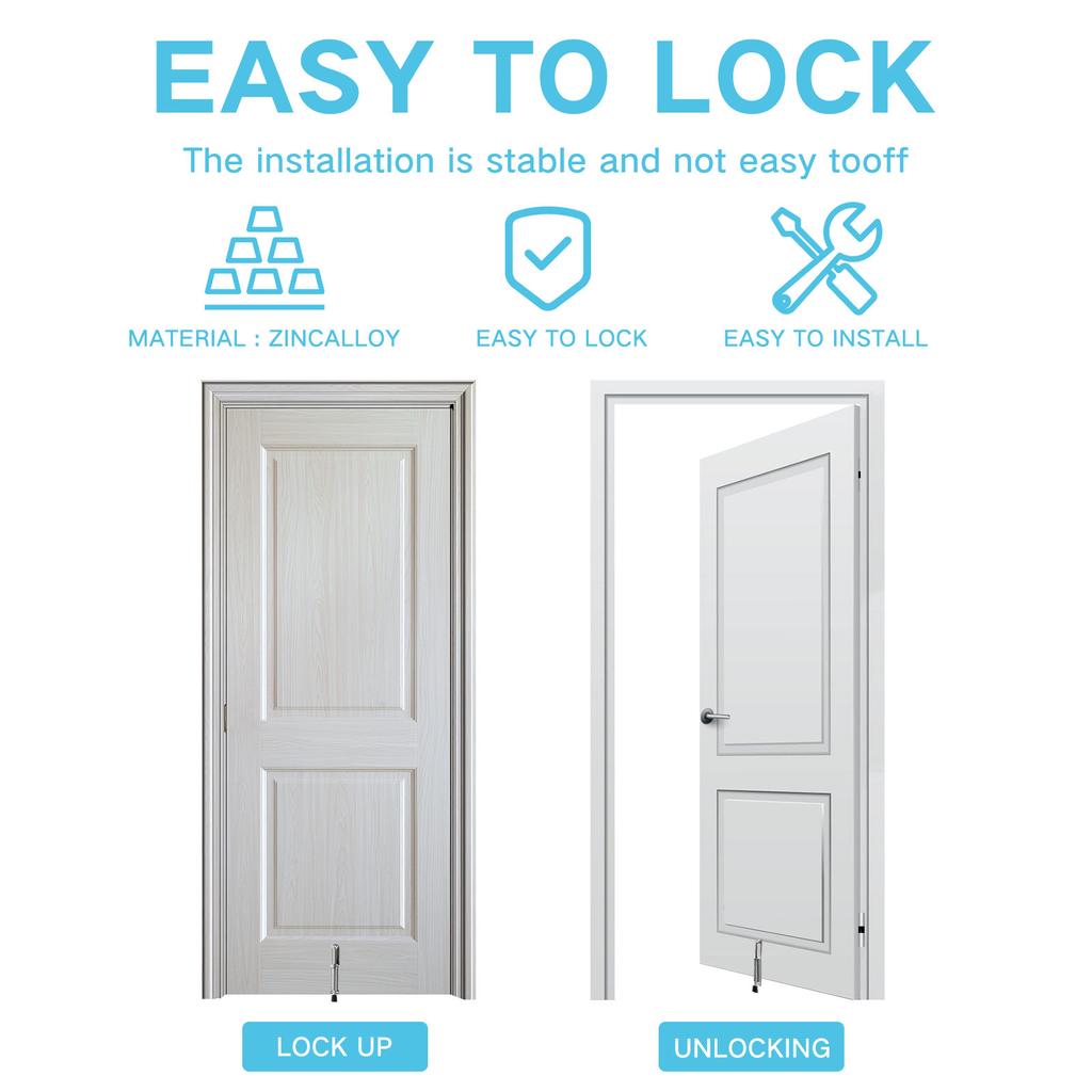 Пружинный дверной стопор, ножной стопор, телескопическая педаль из цинкового сплава, прочный держатель дверного замка, прочный защитный настенный щиток