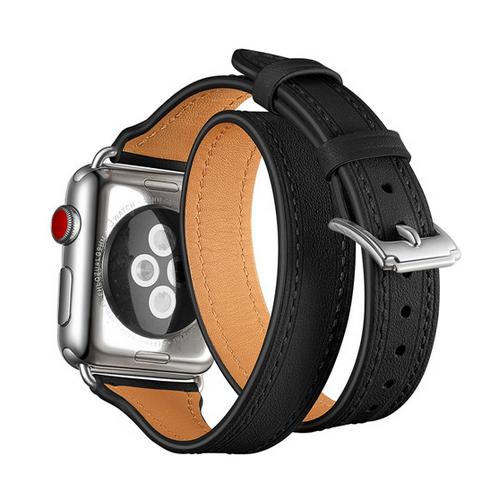 Двойной тур для Apple Watch, ремешок 40 мм, 44 мм, 38 мм, 42 мм, итальянский ремешок для часов из натуральной кожи, ремень-браслет iWatch serie 3, 4, 5, se 6, ремешок
