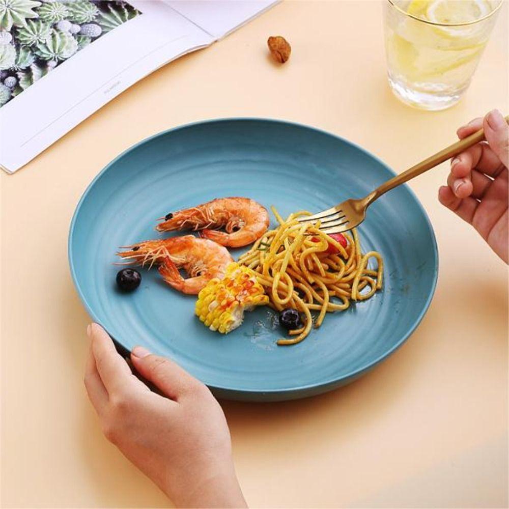 Lightweight Wheat Straw Plates Plastic Tableware Kitchen Accessories Dinner Plates  Salad