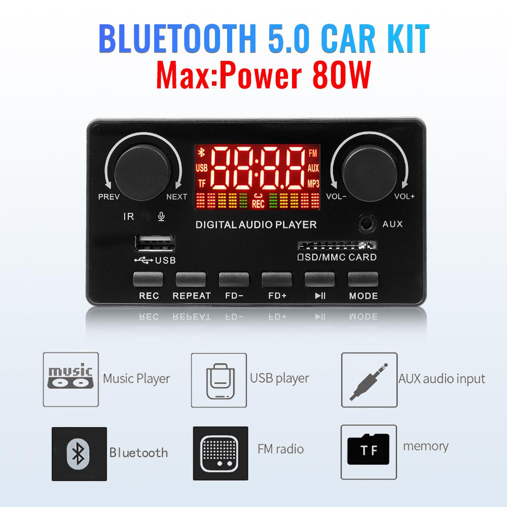 2*40 Вт MP3 WAV декодер плата Bluetooth 5.0 80 Вт усилитель поддержка USB TF FM радио Mp3 музыкальный плеер динамик громкой связи автомобильное аудио