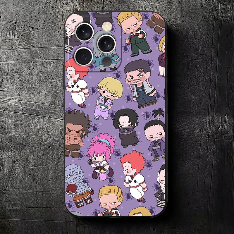 Милый Мягкий Чехол для Телефона Hunter X-Hunters для iPhone 16 16E 17 Air 15 Pro Max 14 Plus 13 Mini 11 12 7 Черный Задний Корпус
