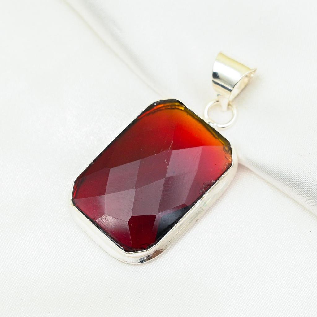 Red Garnet Jewelry, 925 Solid Sterling Silver Pendant, Handmade Gemstone Jewelry Pendant For Memorial Day