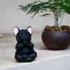 Yousheng Yoga Meditation Dog Ornament Sitting Pug Figurine Statue Animal Sculpture Indoor Outdoor Garden Home Office Desktop Decoration