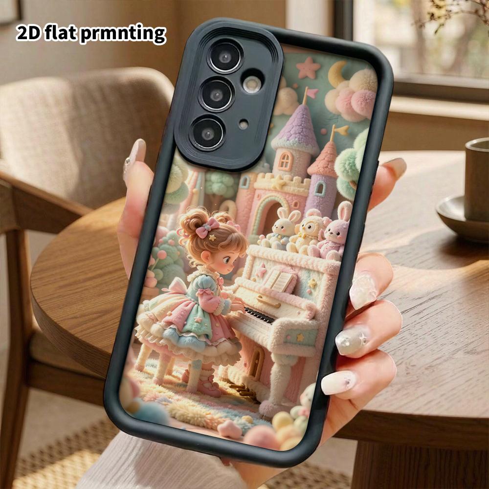 Phone Case: 2D flat, suitable for Samsung Galaxy A34 A35 M05 M06 S20 S22 S21 FE Plus 5G protective case, plush piano room, perfect Christmas and Hallo