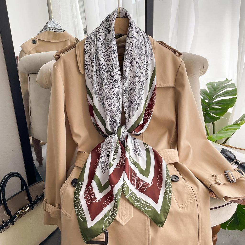 High-quality Luxurious Silk Scarves Headband Scarfs Neck Scarf For Women Chain Silk Scarf Women's Decorative Shawl