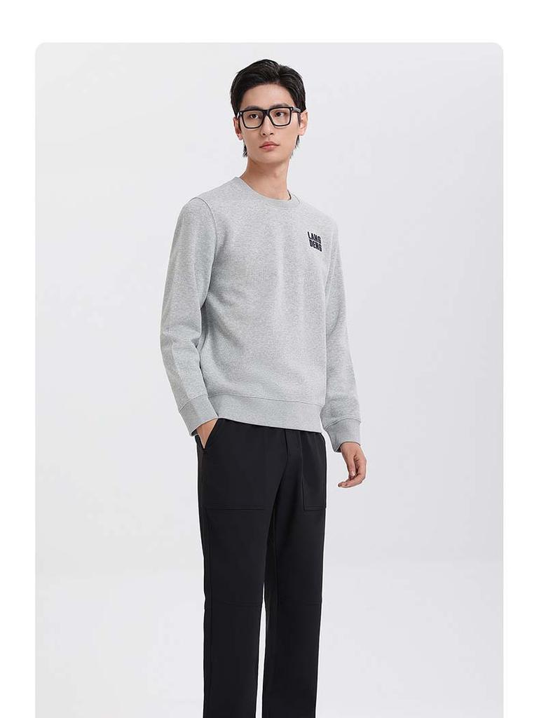 Langdeng Men's Hoodie 2025 Spring and Autumn Trendy Fashion Versatile Casual Round Neck Hoodie Long Sleeve T-shirt Top for Men