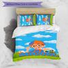 Blippi 3pcs Bedding Set Duvet Cover Closure Includes 1 Duvet Cover & 2 Pillowcases for All Seasons Bedroom Home Dorm Decor