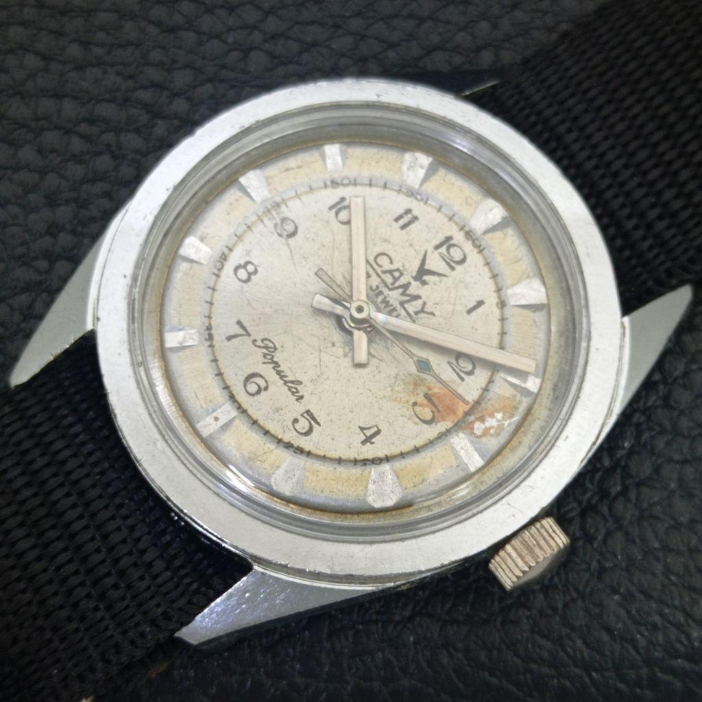 ШВЕЙЦАРСКИЕ ВИНТАЖНЫЕ МУЖСКИЕ ЧАСЫ CAMY С РУЧНЫМ ЗАВОДОМ ВОССТАНОВЛЕННЫЕ a704640-1