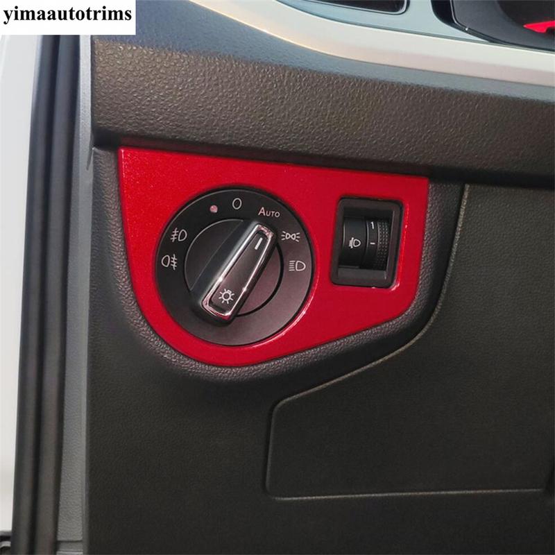 Head Light Lamp Switch Button Decor Frame Cover Trim ABS / Stainless Steel Interior Accessories For VW Volkswagen Polo -
